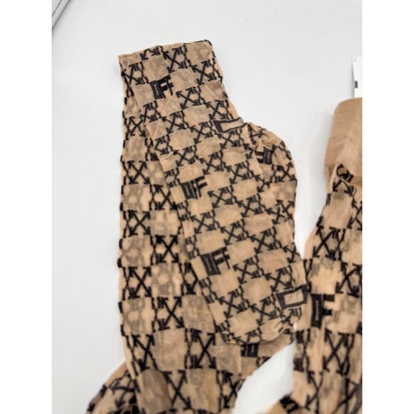 Off-White Beige Logo Monogram Tights - Picture 4 of 6